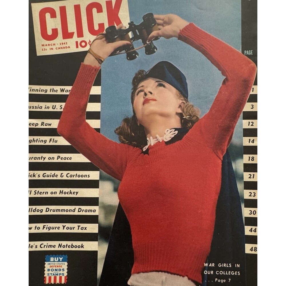 WWII 1942 Click National Picture Monthly Magazine March Vol 5 No 3 War Girls